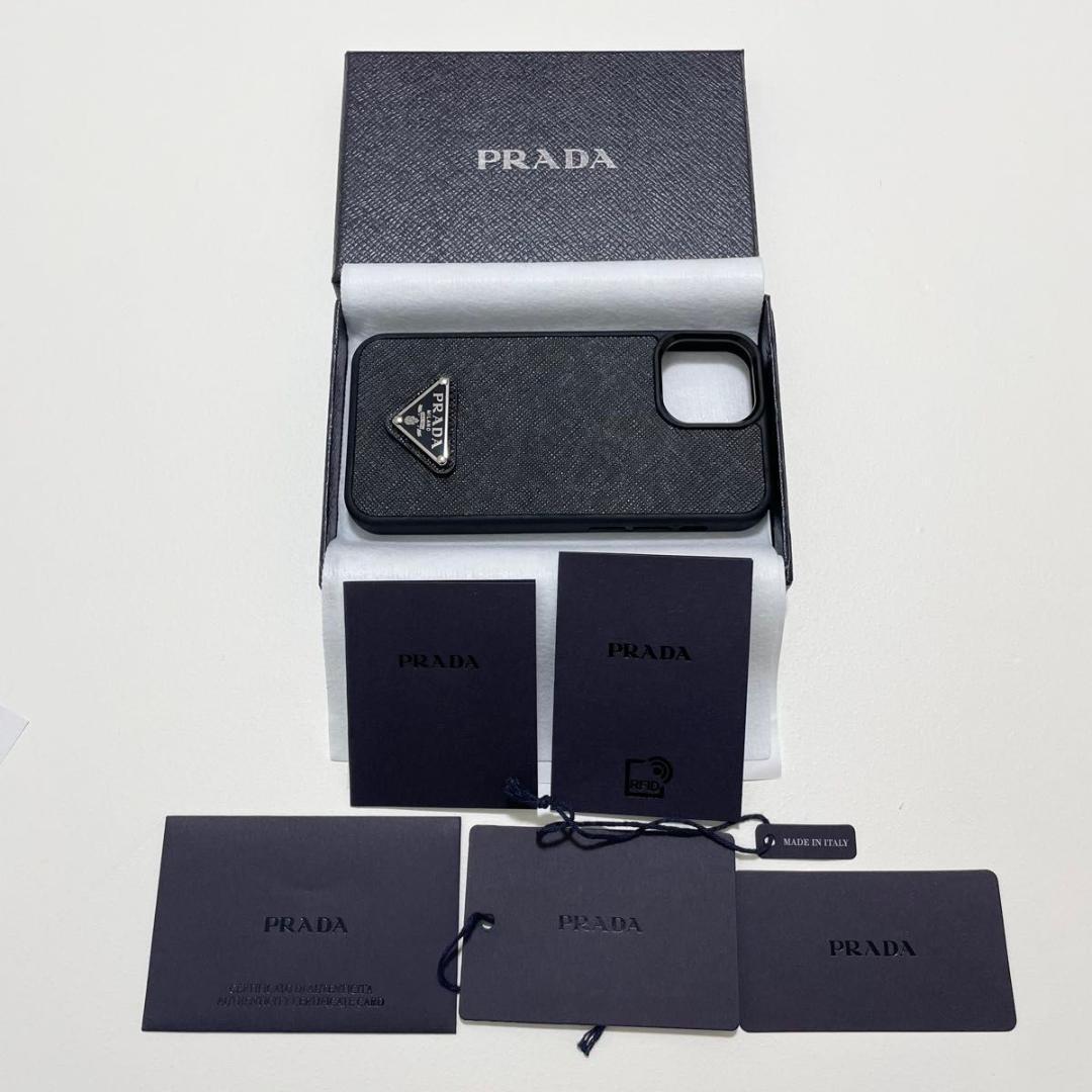 プラダ iPhone13 mini スマホケース 黒 サフィアーノ 新品未使用