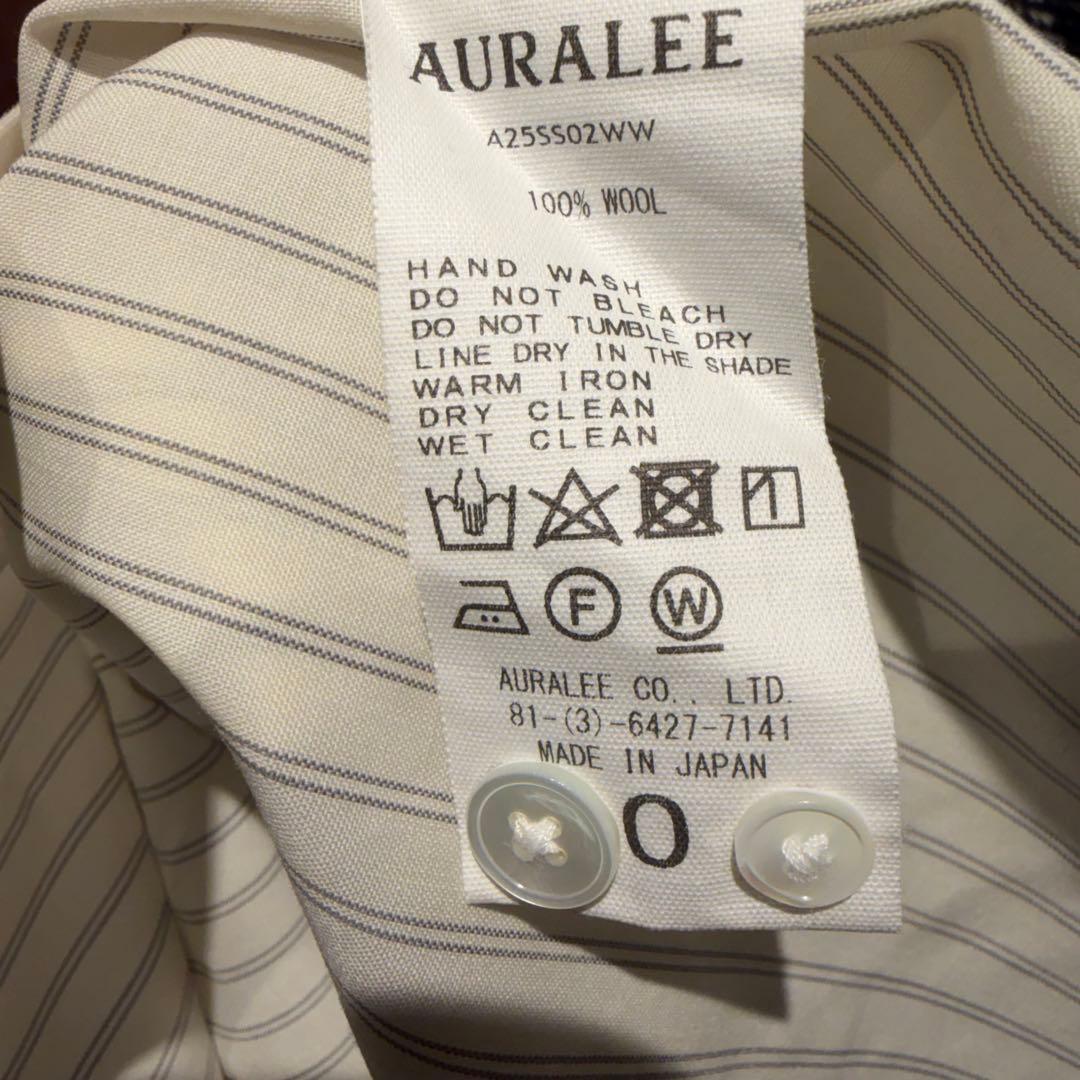 トップス AURALEE SUPER FINE WOOL STRIPE SHIRT 0