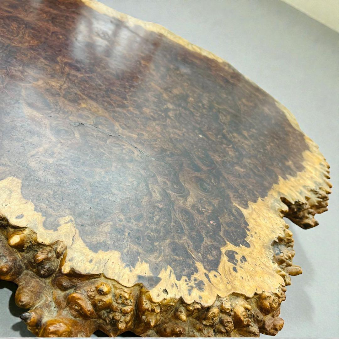 【超特価品】高級 花梨 瘤杢 座卓 一枚板 天然木 艶消し ローテーブル