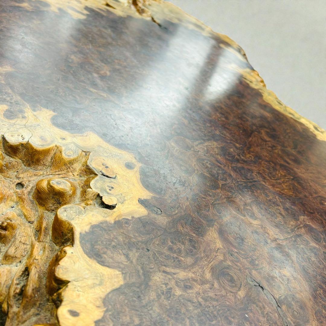 【超特価品】高級 花梨 瘤杢 座卓 一枚板 天然木 艶消し ローテーブル