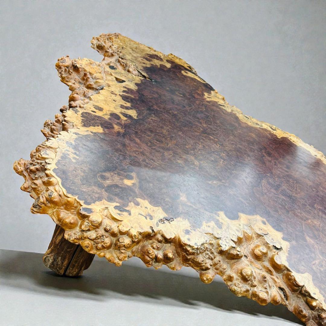 【超特価品】高級 花梨 瘤杢 座卓 一枚板 天然木 艶消し ローテーブル