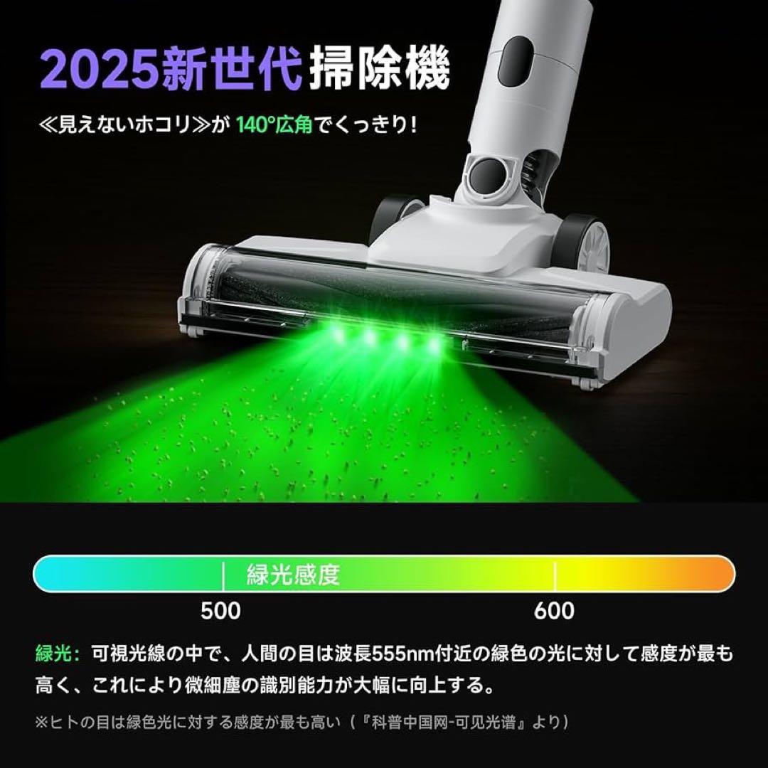 掃除機 コードレス 58kPa強力吸引・自立式・55分連続稼働　軽量