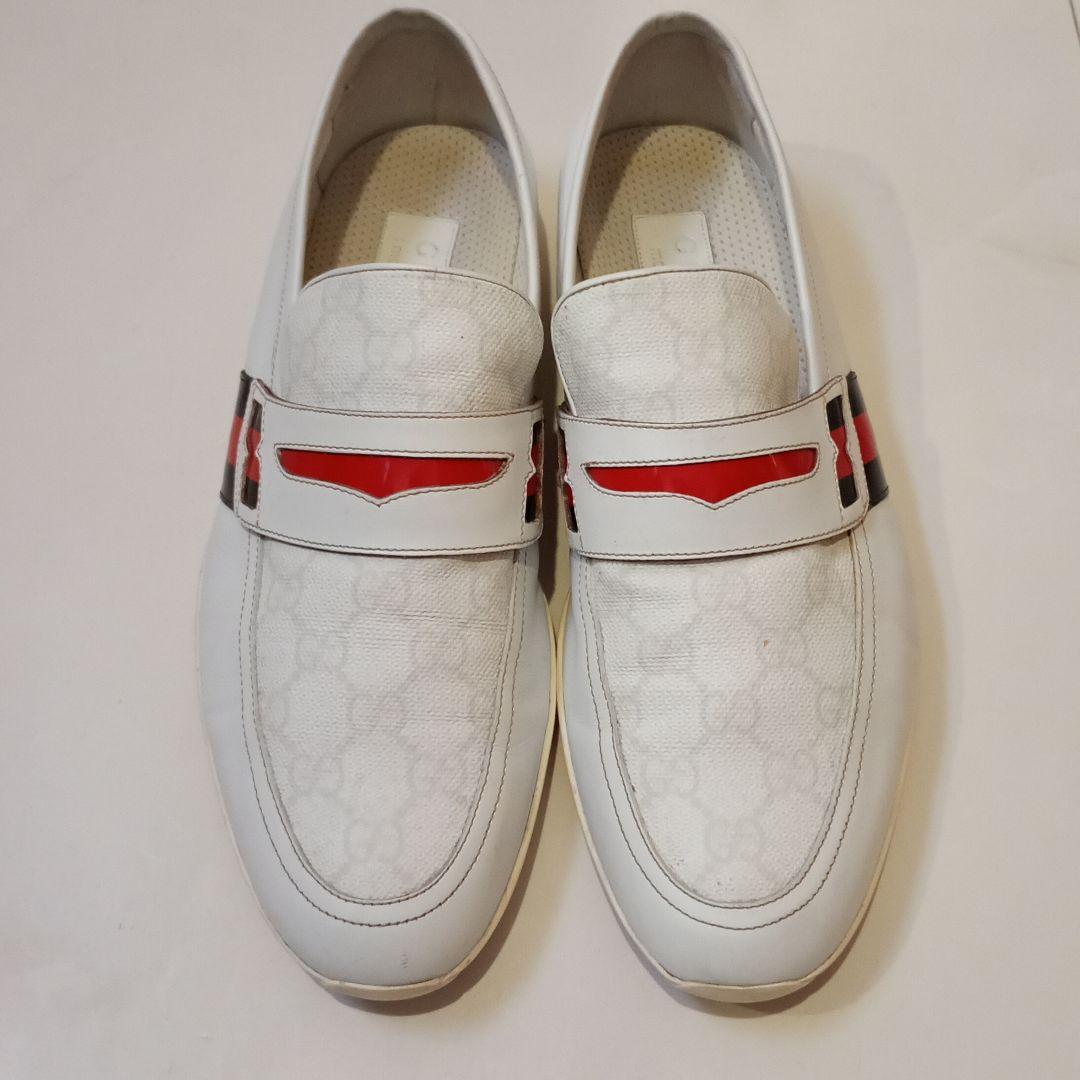 【美品】GUCCI　ローファー　スリッポン　GG柄　レザー　シェリーライン