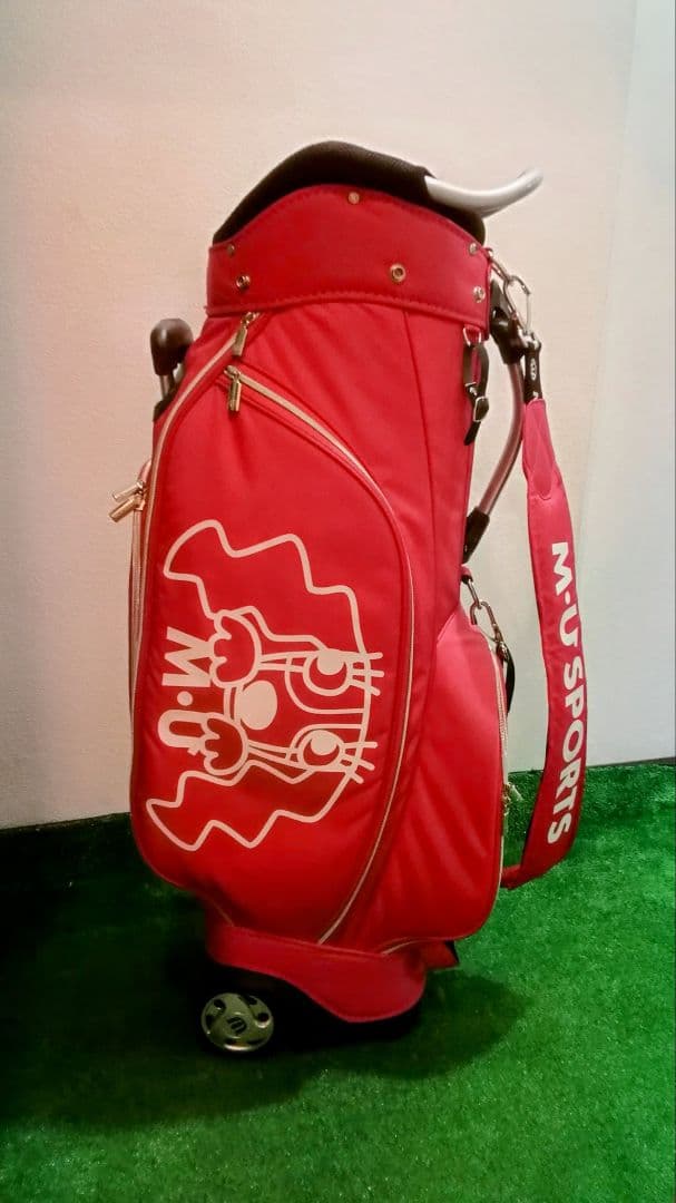 MUスポーツ　キャディバック　キャスター付き　ローリングソール　ピンク