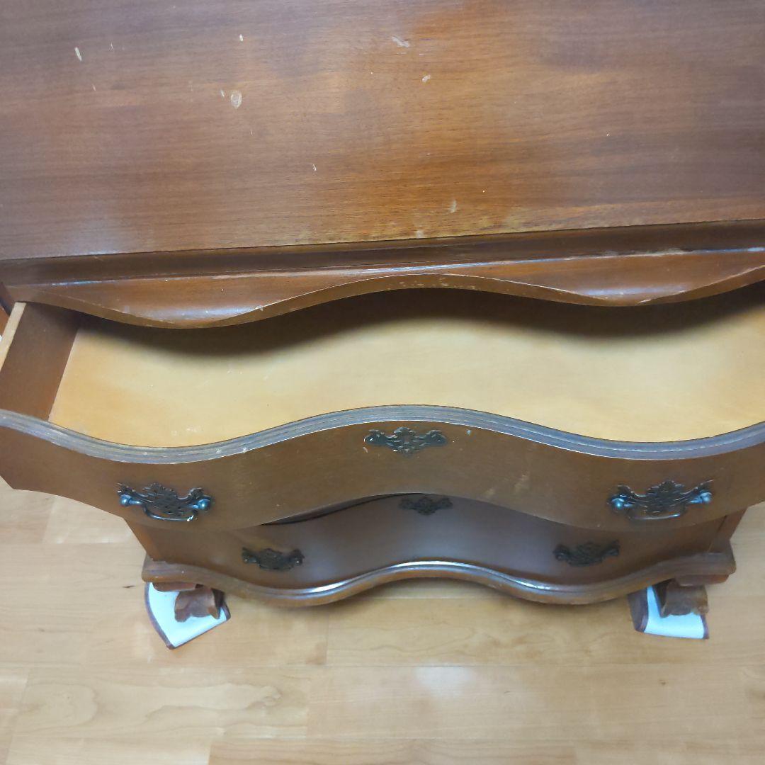 アンティーク 木製キャビネット ガラス扉付き