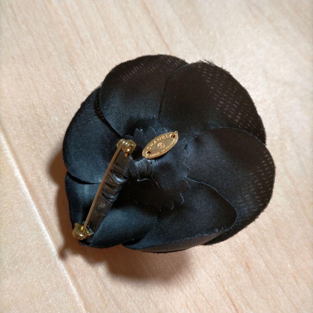 美品 CHANEL シャネル カメリア コサージュ ブローチ ブラック