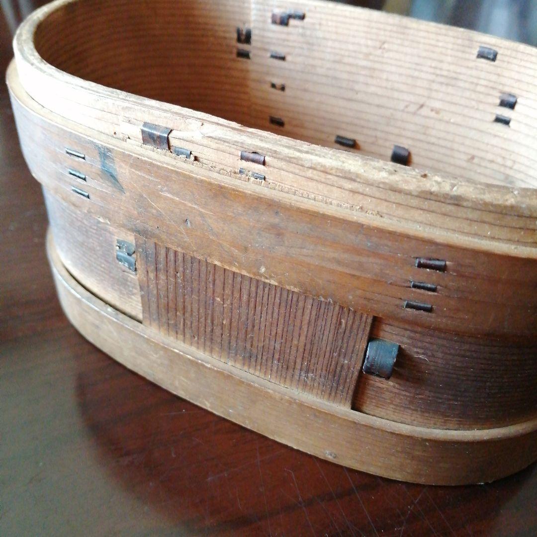 曲げわっぱ　二段弁当箱　18cm　明治期