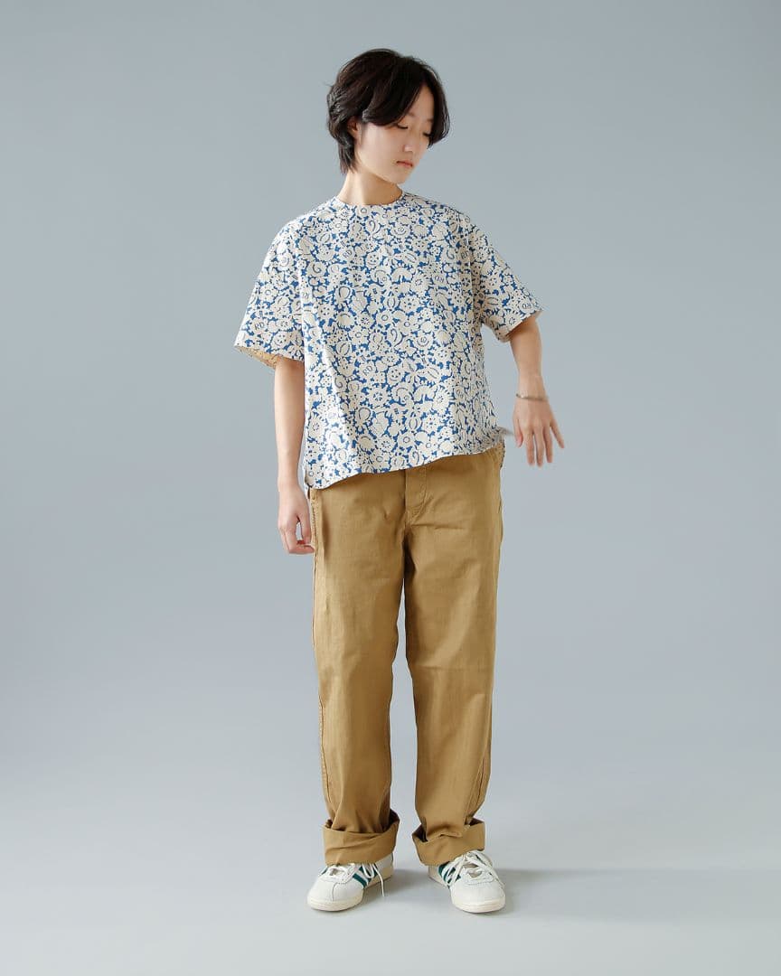 オールドマンズテーラー　モノトリックプリントラウンドカラーシャツ L