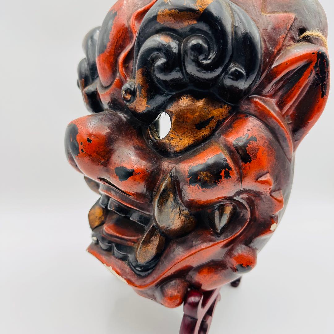 追儺鬼 鬼の面 神楽面 能面 木彫 お面 飾り面 魔除け お祭り 日本伝統