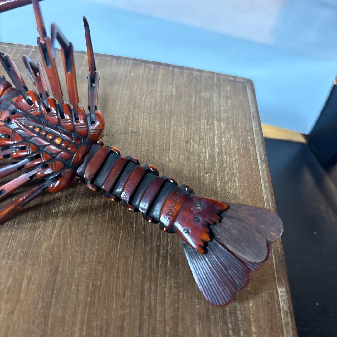 アイボリー　伊勢海老　置物 約18cm