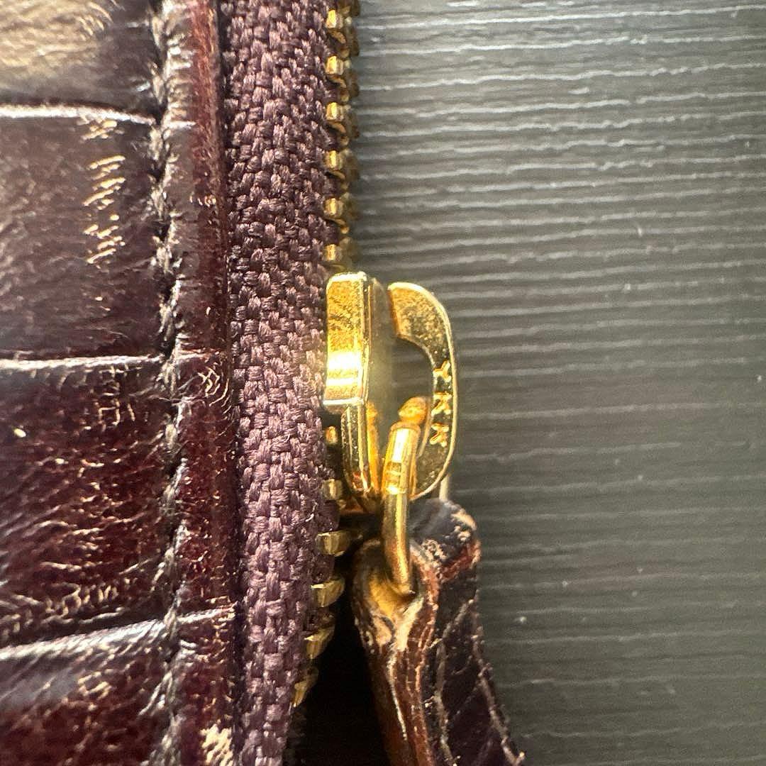 Smythson（スマイソン） クロコ型押しレザー ジップ付きiPadケース