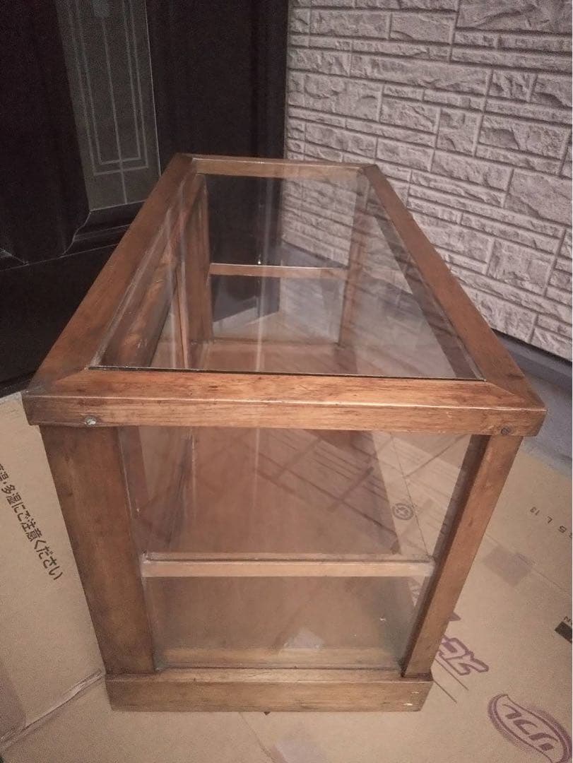 木製ガラス2段ショーケース