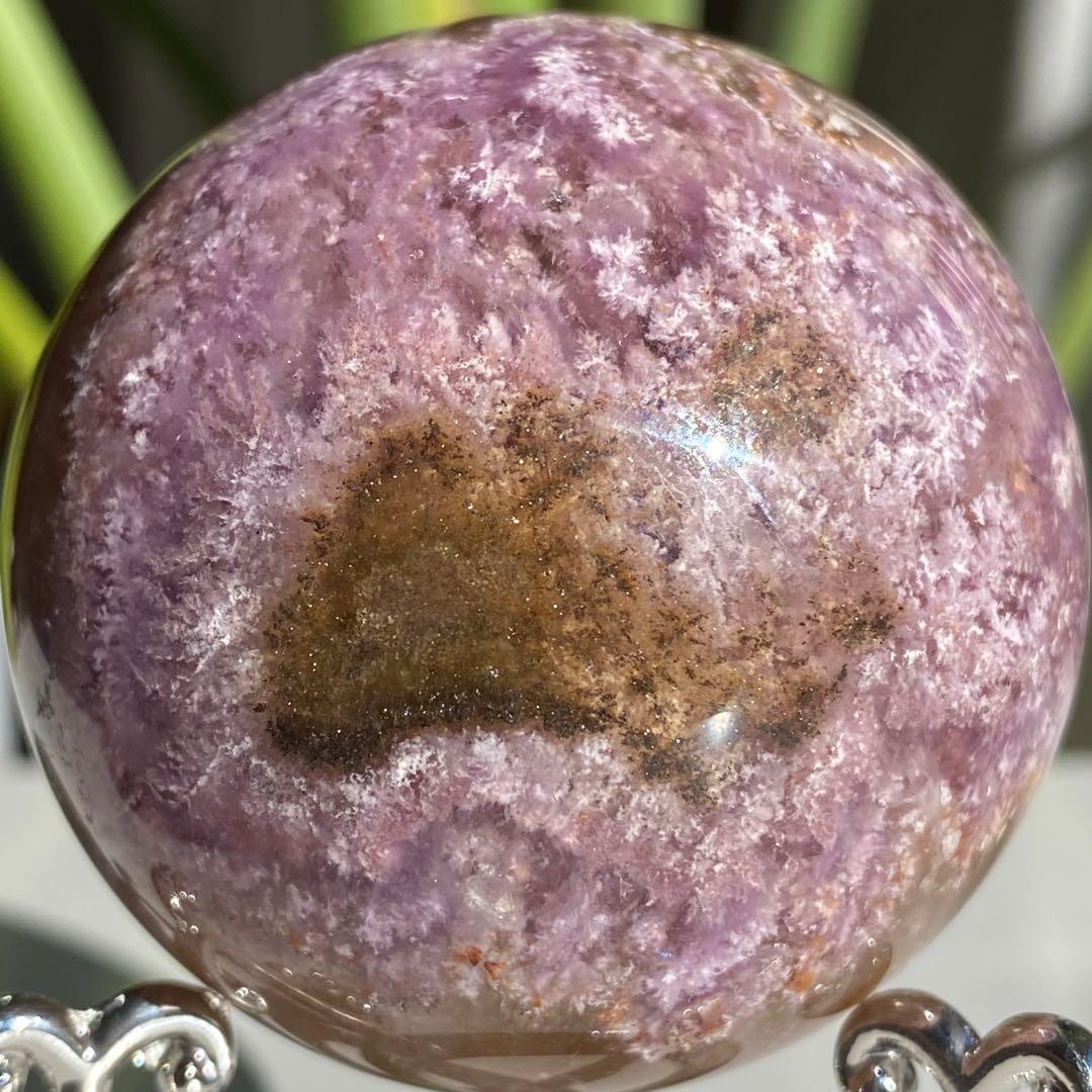 【 天然石　オーラライト 23 フローライト 共生 スフィア 丸玉 】