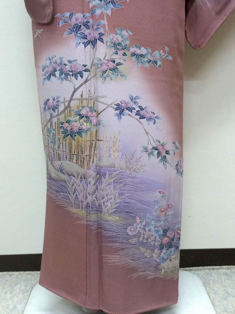 765　半額セール　正絹　十日町友禅　未使用品　証紙付　訪問着 　4点フルセット