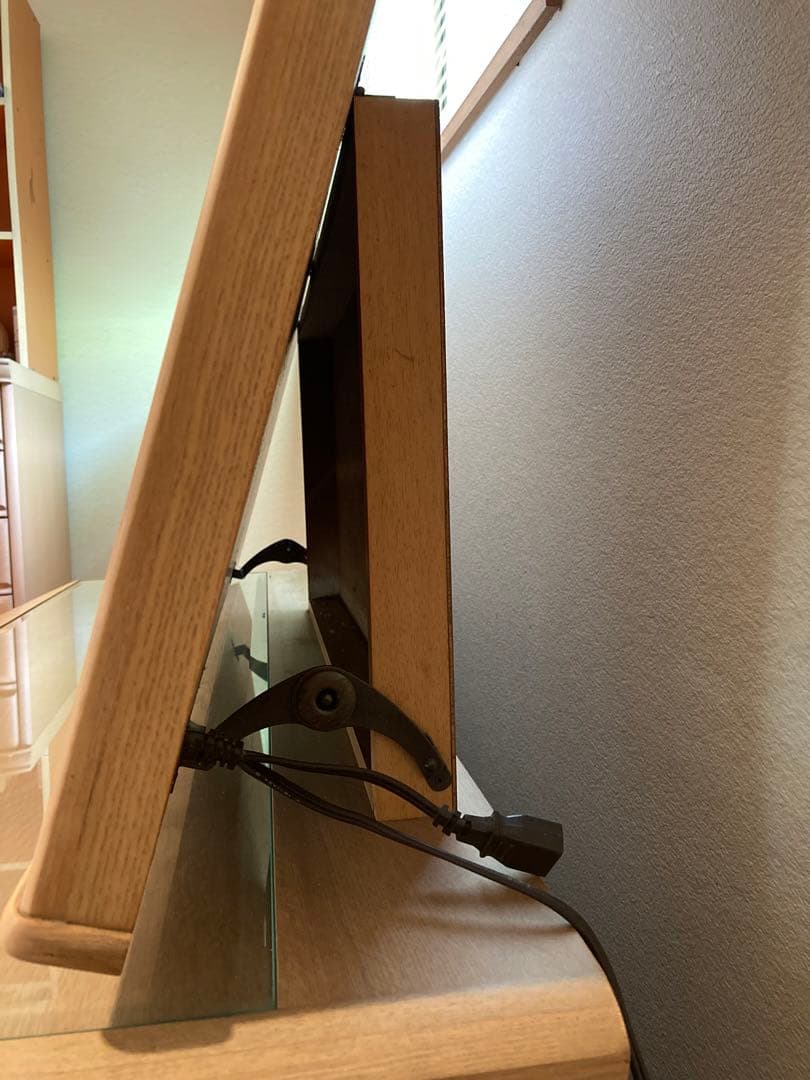 ナチュラルウッド ドレッサー　波型ミラー　引出し全面桐　鏡の幅123㎝