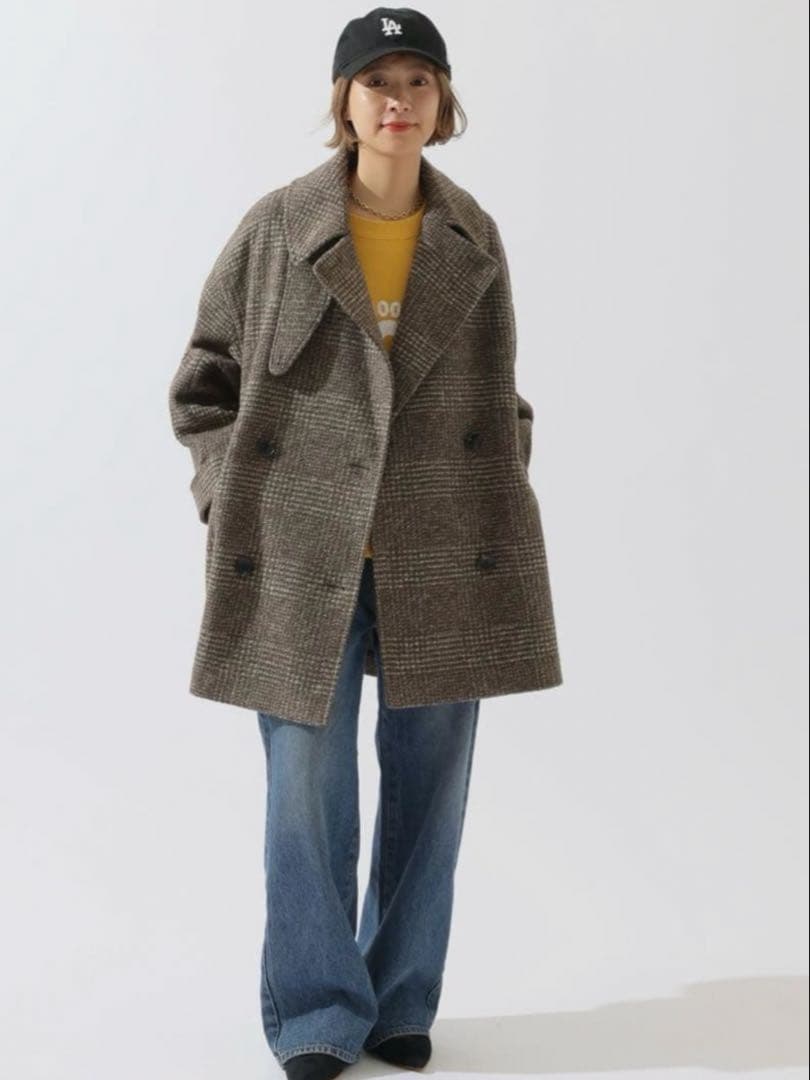spick&span. Wスライバーチェックハーフコート36