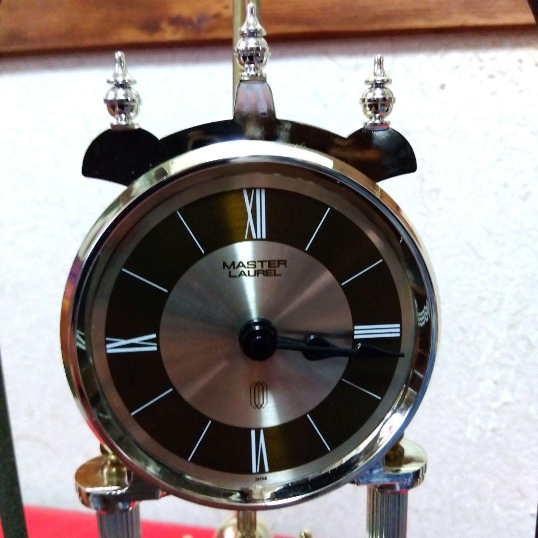 MASTER LAURELガラスドーム付き置時計 アンティーク時計　日新時計