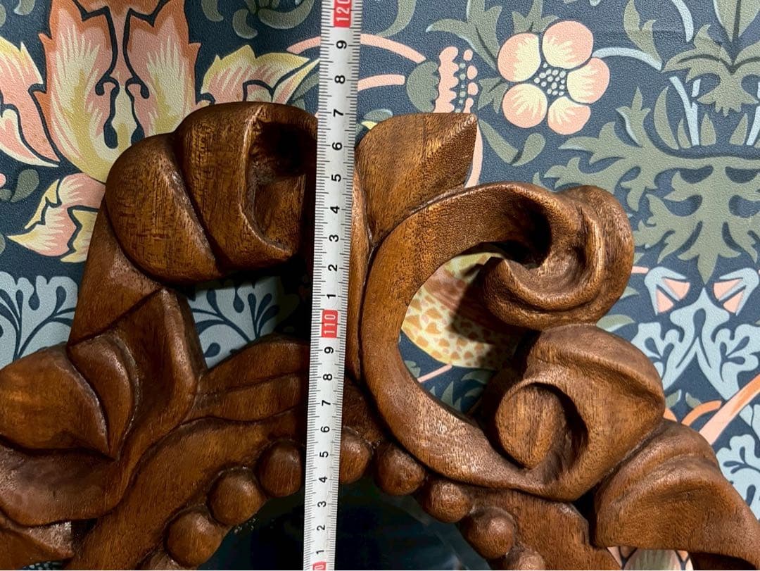 S-fam＊大きめ 木彫り 壁掛けミラー 鏡 インテリア アンティーク