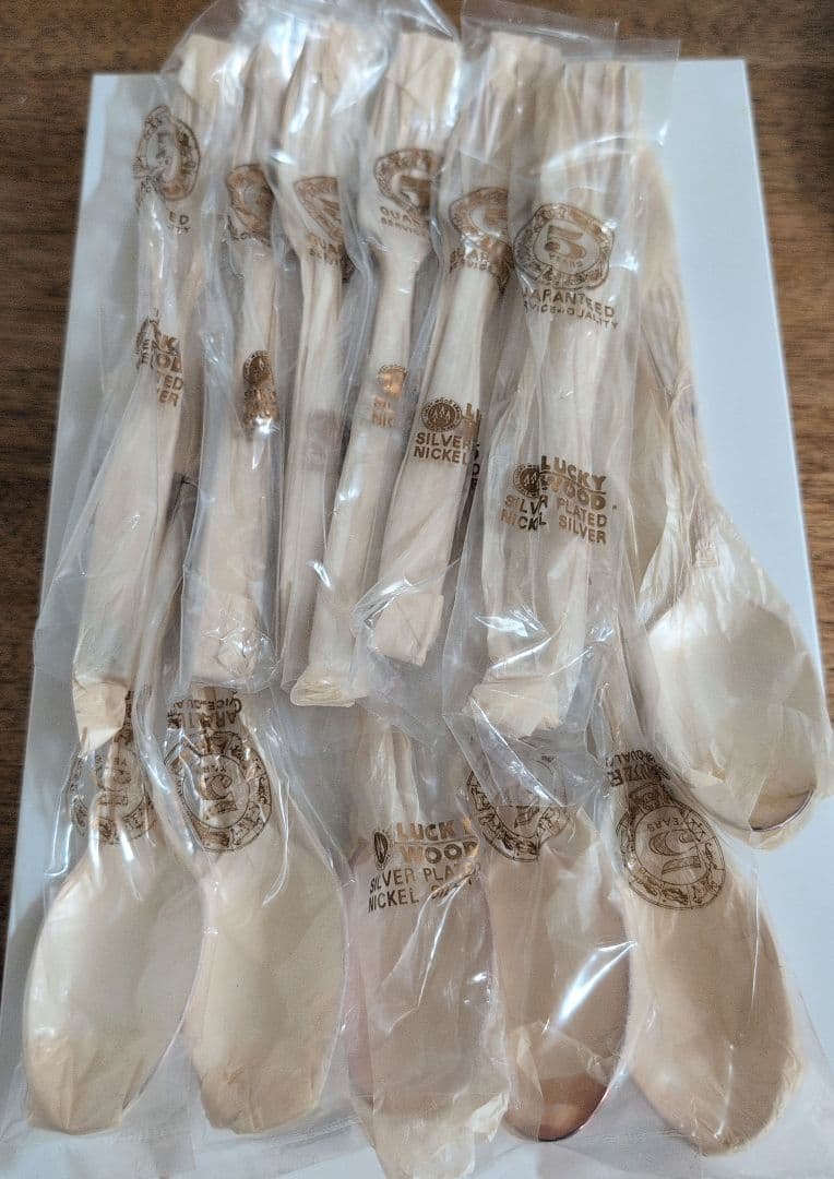 LUCKY WOODディナーセット 未使用 洋白銀器カトラリー 銀仕上げ37本