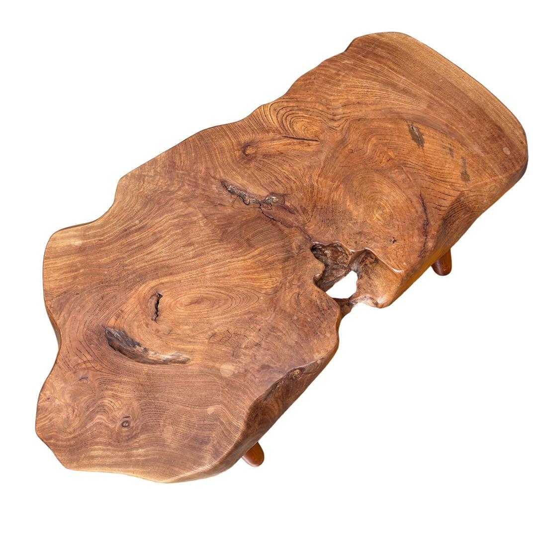 オールドチーク 総無垢 座卓 座敷机 一枚板テーブル 一点物