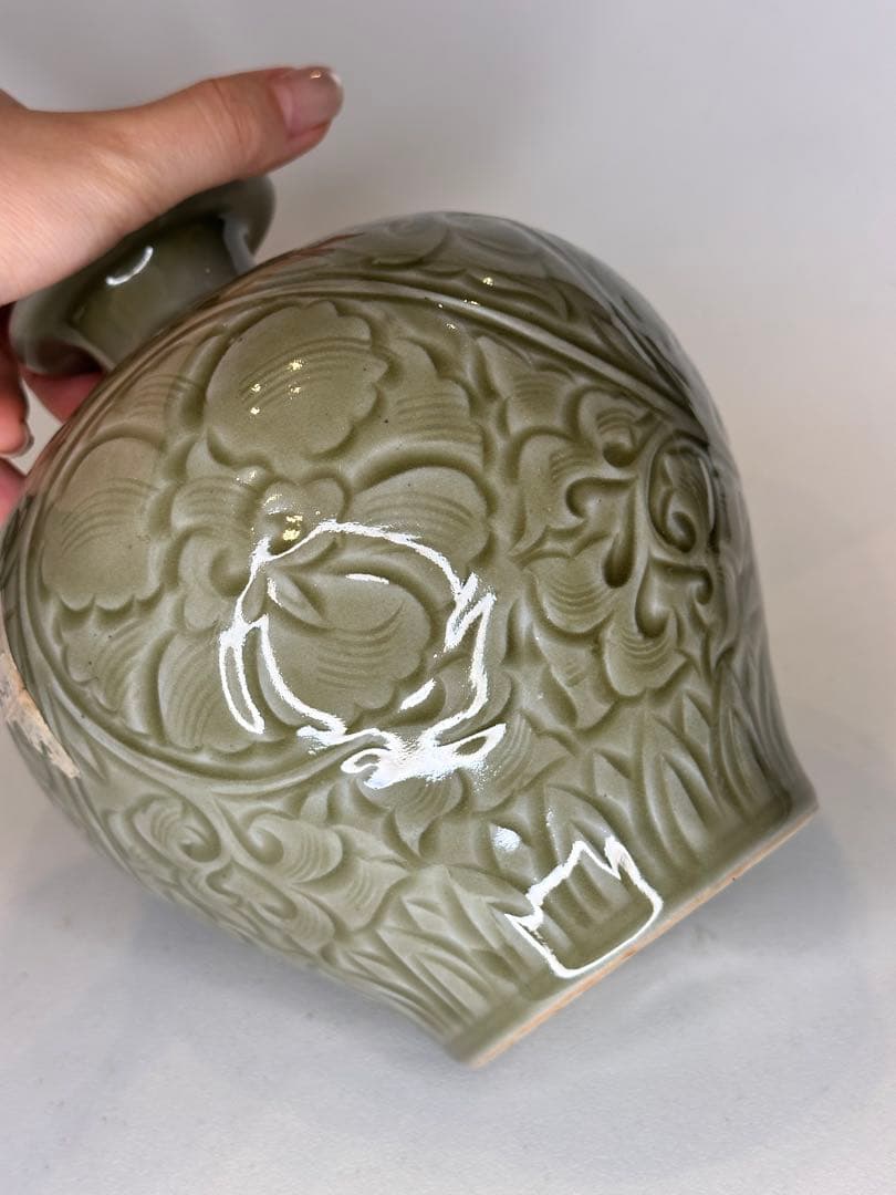 【新年セール】耀州窯 青磁 花瓶 中国古美術 时代物