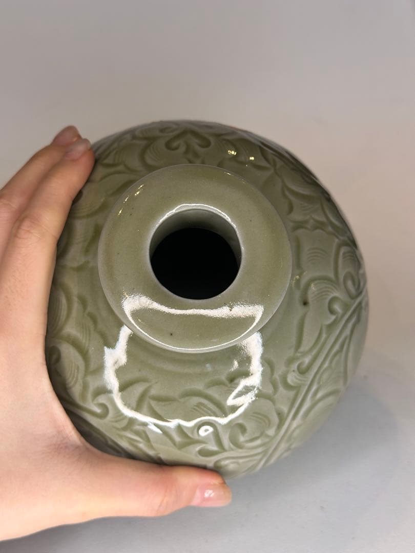 【新年セール】耀州窯 青磁 花瓶 中国古美術 时代物