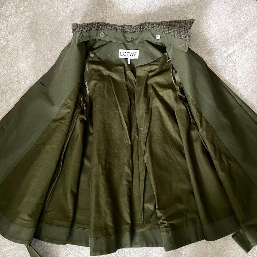 美品★ロエベ　ハウンドトゥース カラージャケット　ケープコート　32 襟着脱可