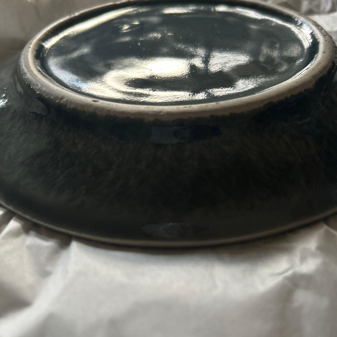 【新品未使用】大沼道行さん 水色リム皿 2枚セット②