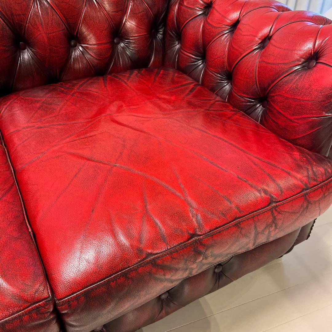 チェスターフィールド　ソファ　2人掛け　本革　ヴィンテージ