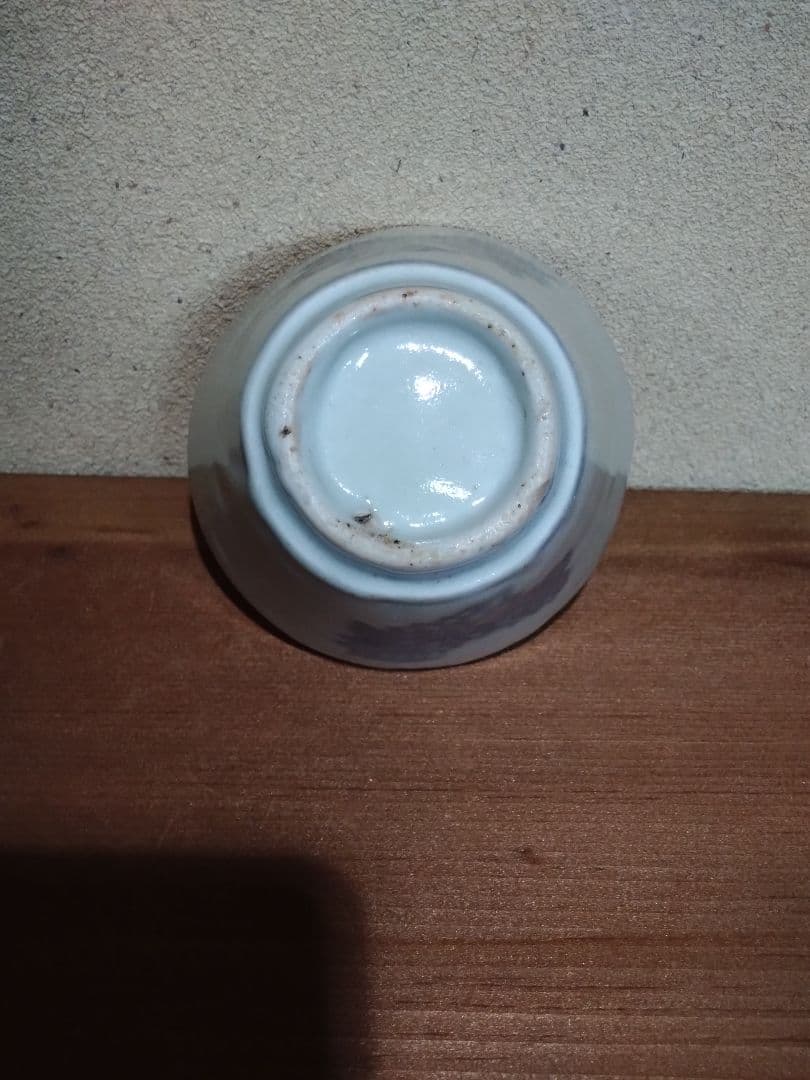 古伊万里   染付 蒟蒻印判 菊花紋 猪口 高台付   こんにゃく印判