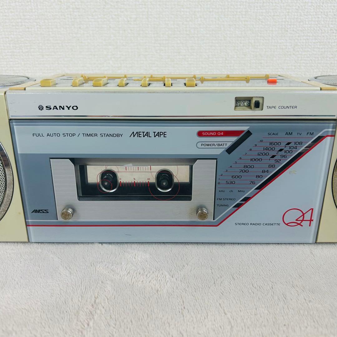 【希少　動作品】SANYO MR-Q4 6スピーカー　レトロラジカセ　当時物