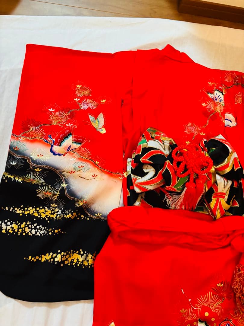 七五三用 赤色 着物 セット