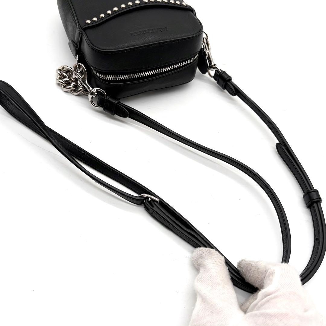 美品✨J&M DAVIDSON ペブル ミニ ショルダーバッグ レザー ブラック