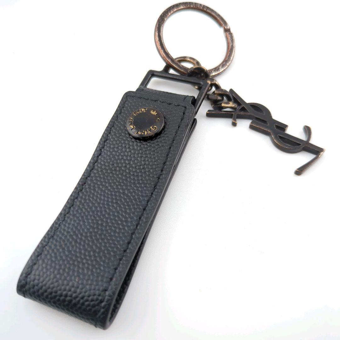 SAINT LAURENT サンローラン YSL ロゴ レザーキーリング