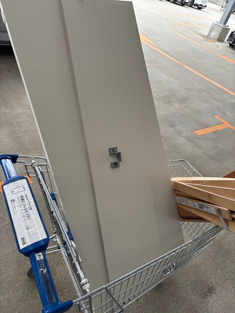 IKEA ホワイトダブルベッドフレーム すのこ付