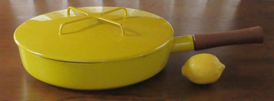 Dansk ダンスク ビンテージ コベンスタイル フライパン蓋付 黄色 30cm