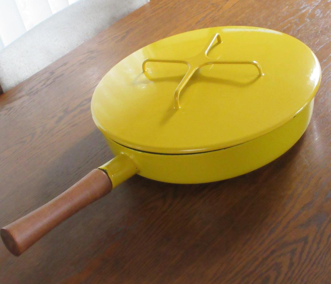 Dansk ダンスク ビンテージ コベンスタイル フライパン蓋付 黄色 30cm