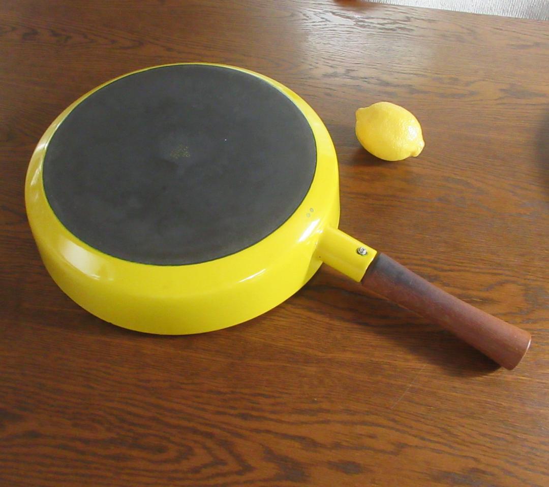 Dansk ダンスク ビンテージ コベンスタイル フライパン蓋付 黄色 30cm