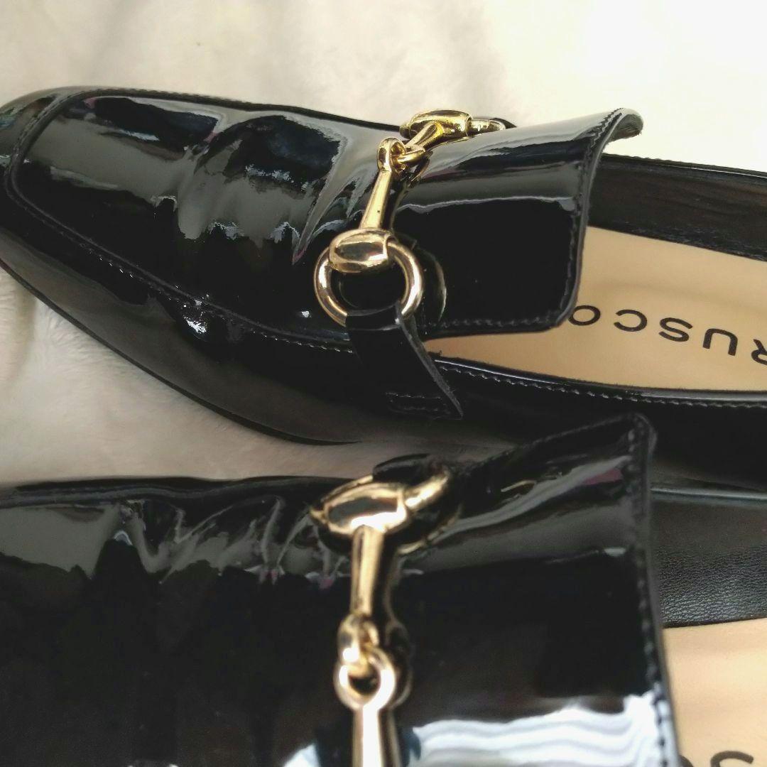 FABIO RUSCONI ファビオルスコーニ エナメル 黒 ローファー 35