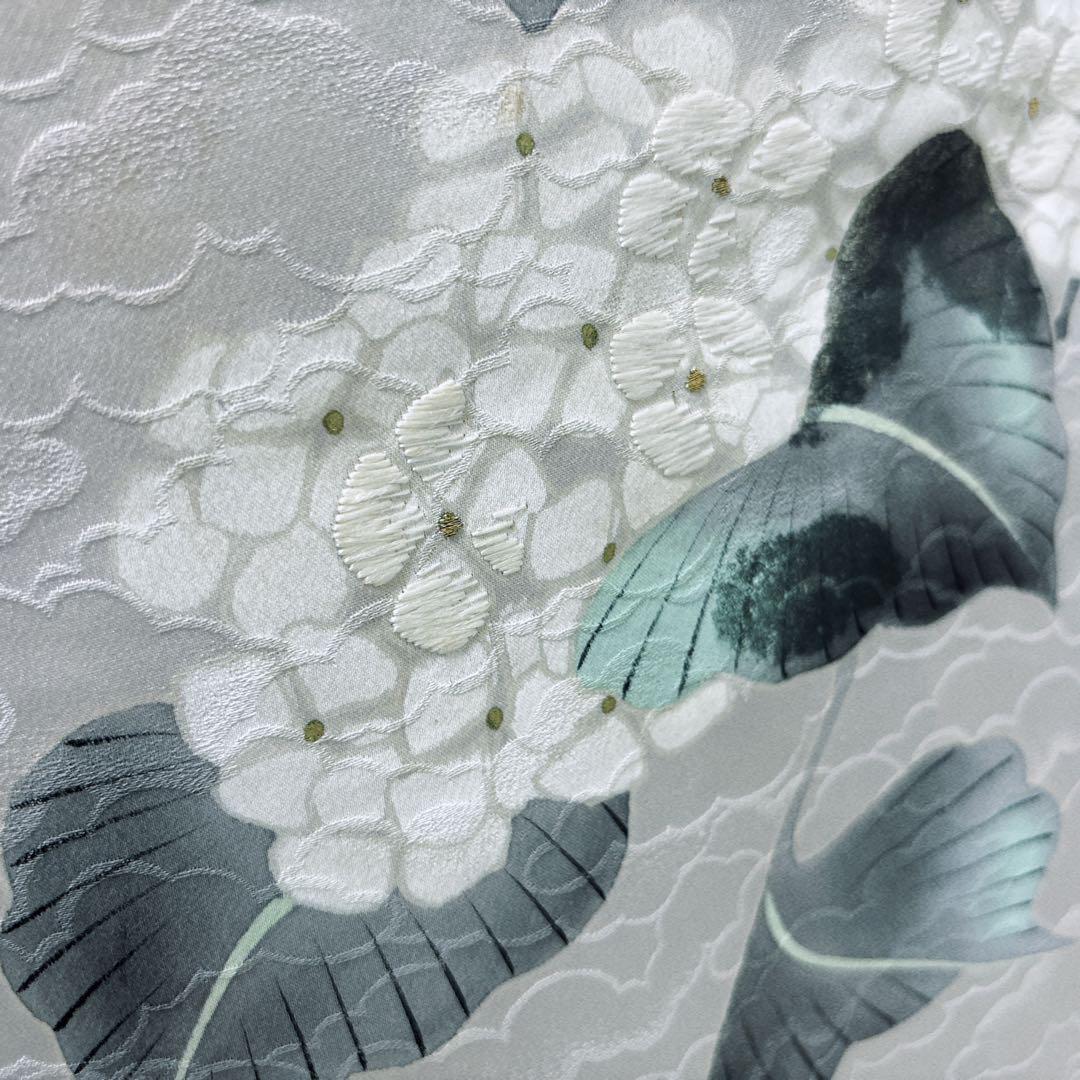 A66愛華 着物 刺繍　訪問着　単衣　おじさい模様　美品　正絹