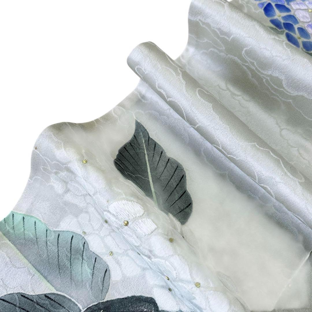 A66愛華 着物 刺繍　訪問着　単衣　おじさい模様　美品　正絹