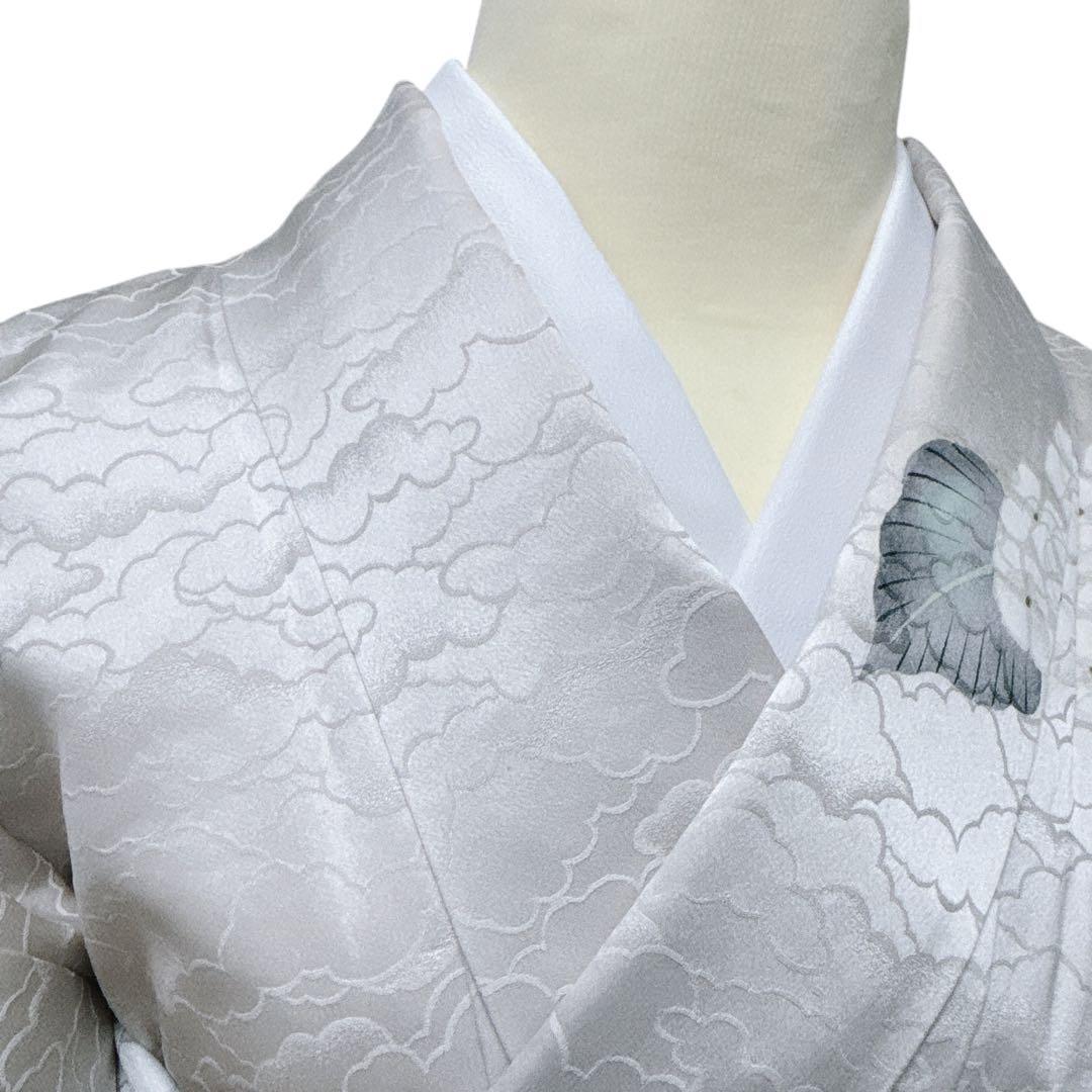 A66愛華 着物 刺繍　訪問着　単衣　おじさい模様　美品　正絹