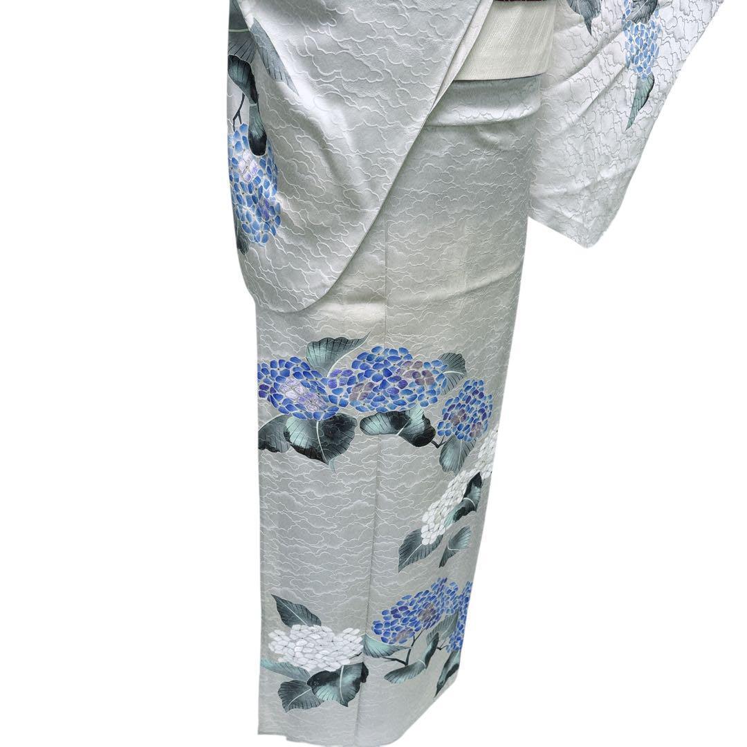 A66愛華 着物 刺繍　訪問着　単衣　おじさい模様　美品　正絹