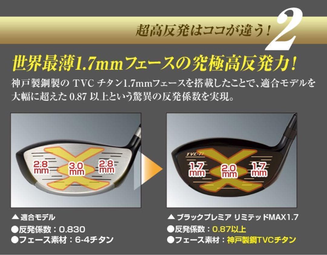 世界最薄超高反発52yUP! マキシマックス ブラックプレミア 三菱プレミア飛匠