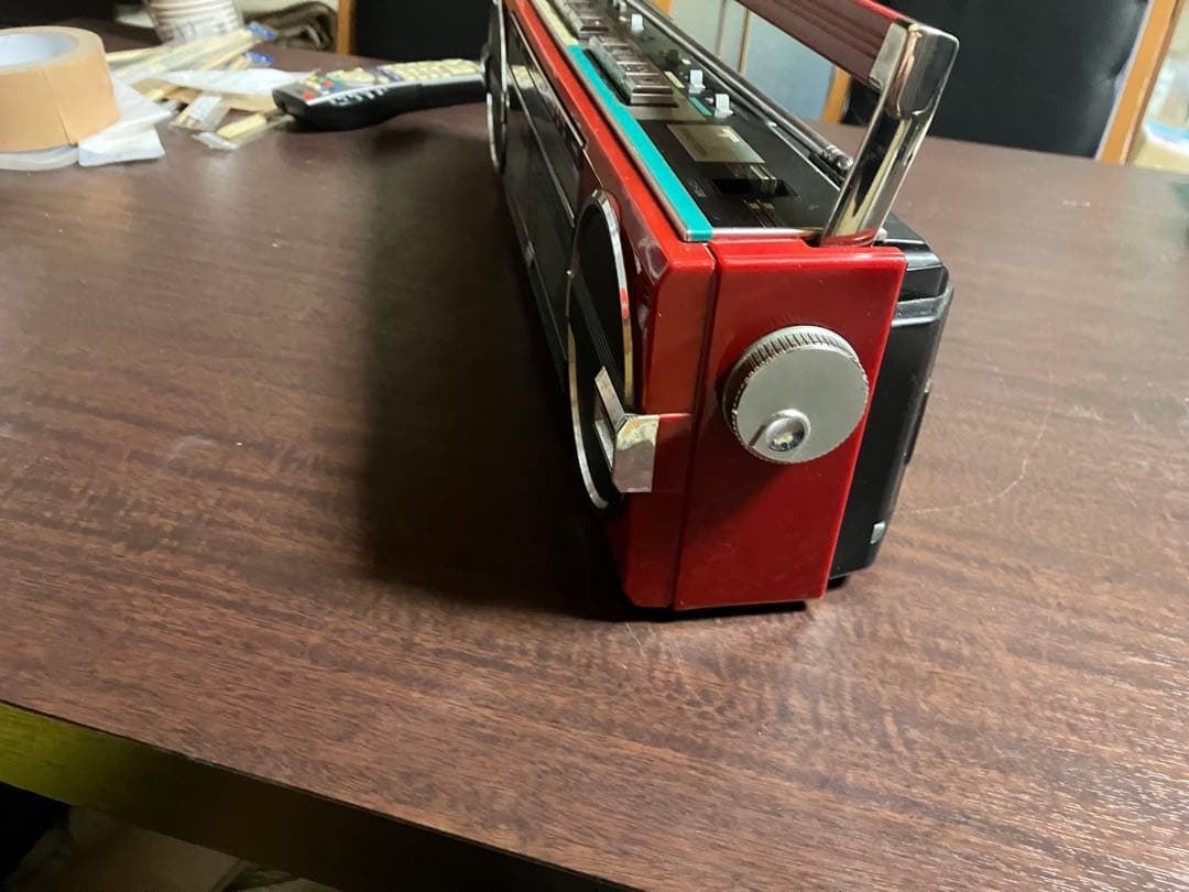 【昭和レトロ】SHARP シャープ ラジカセ QT77MKⅡ レッド　インテリア