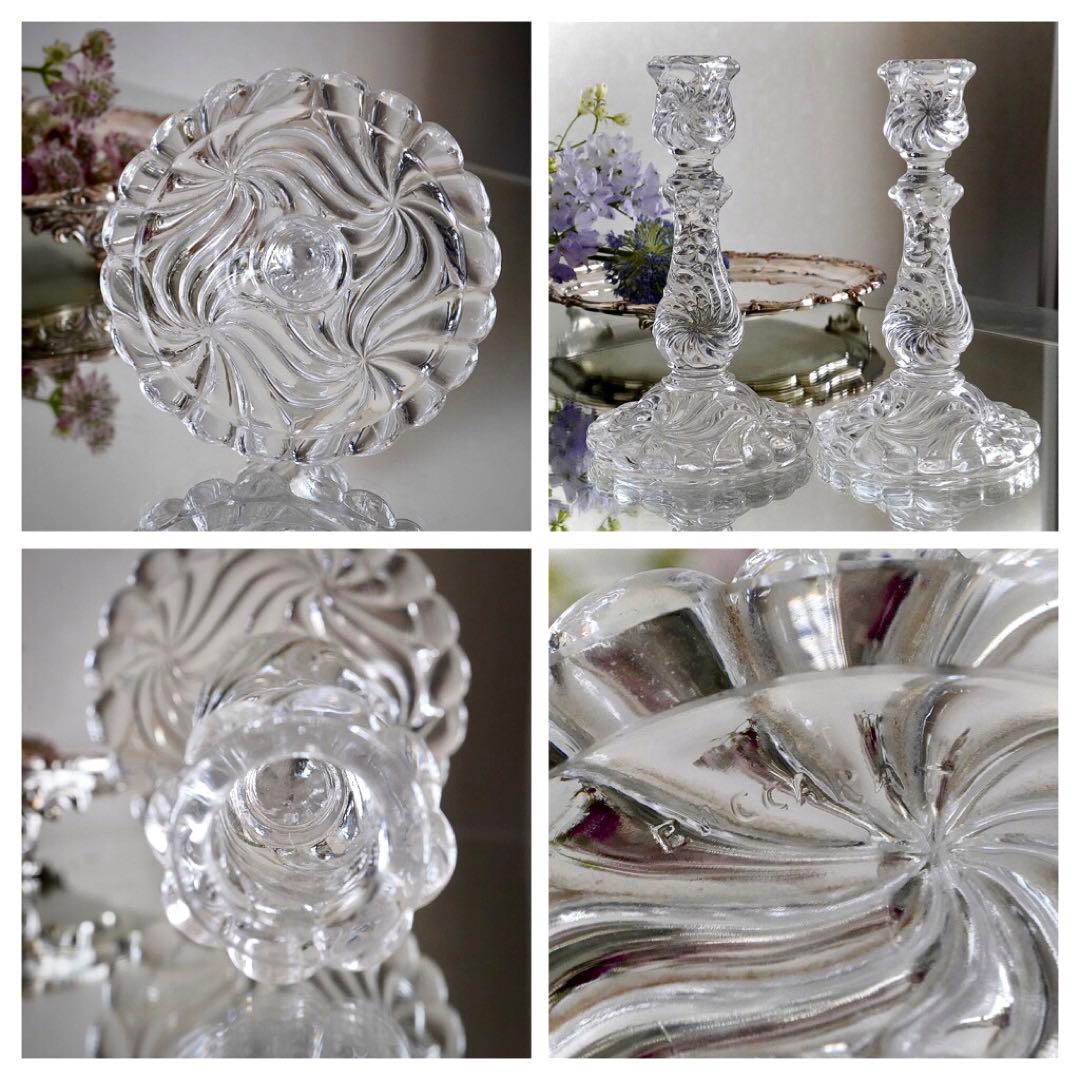 美品オールドバカラBACCARATローザスミュルティプル 燭台キャンドルスタンド