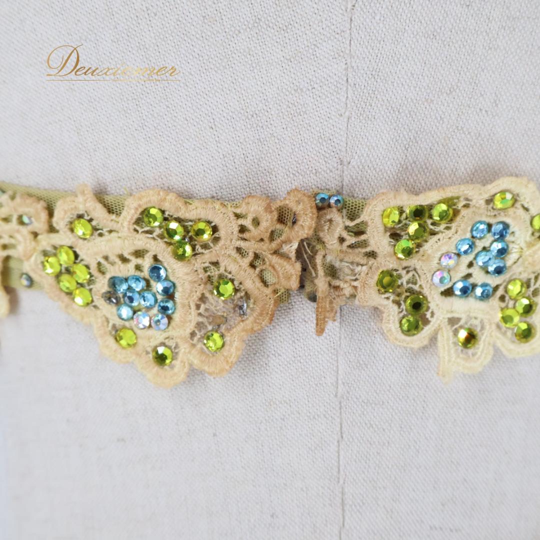 【社交ダンス衣装】ブルー ラテン ドレス ワンピース 水色 黄色 イエロー デモ