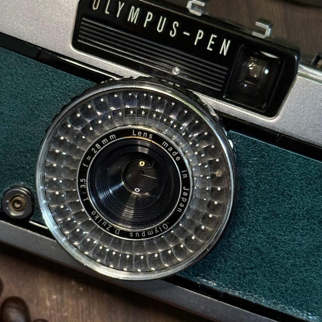 ✴️本日限定✴️シボ革グリーンレザー✴️実写・分解整備済✴️オリンパスPEN EE-3