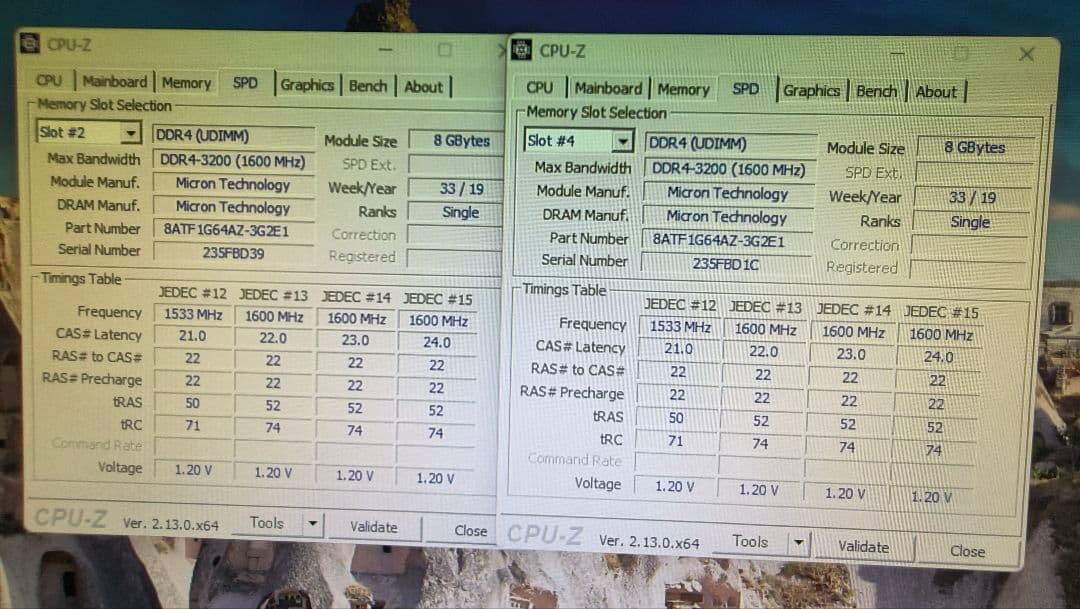 DDR4 8GBx2枚 16GB pc4-3200 動作確認済み ⑪