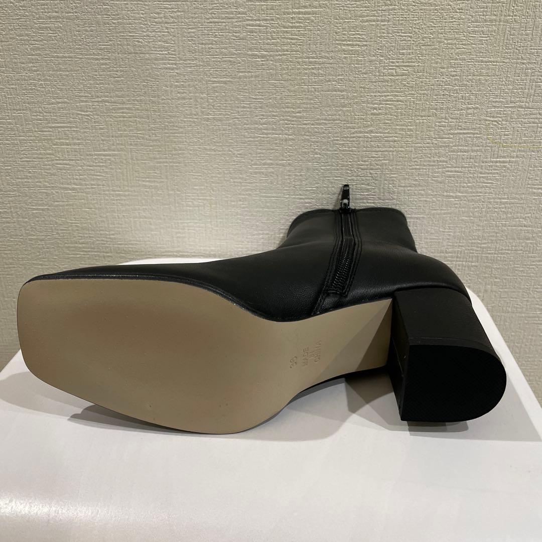 未使用FRAY I.D ストレッチレザーショートブーツ　ブラック36